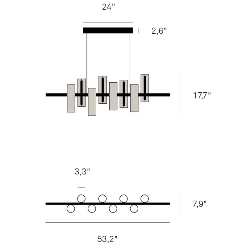 Black Note Keys LED Linear Suspension Specifications