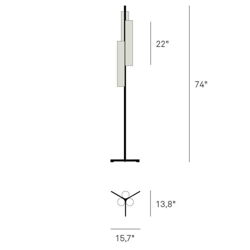 Black Note Triplet LED Floor Light Specifications