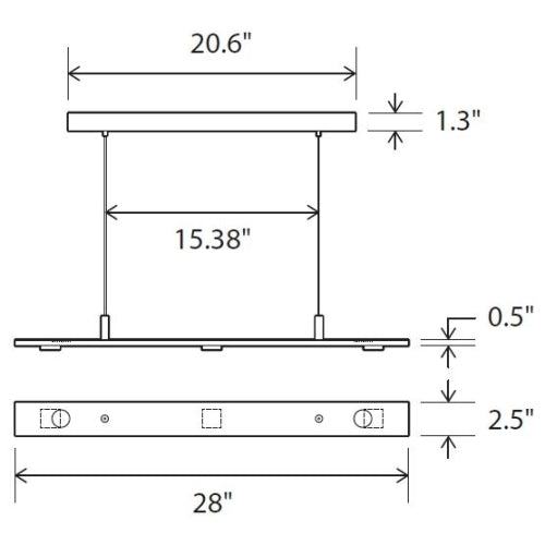 Brevis LED Linear Pendant Small