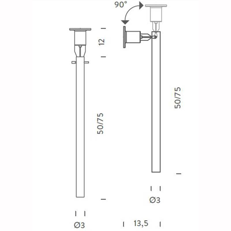 Canna Nuda Glass Wall/Ceiling Light Specifications