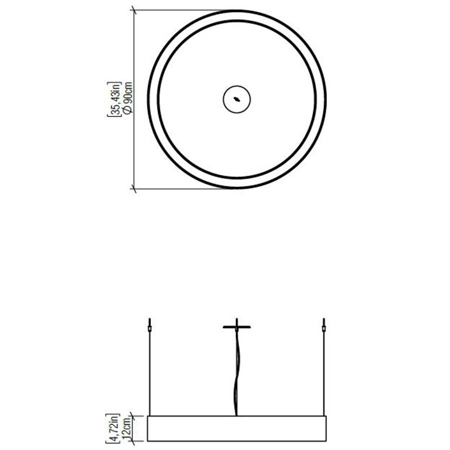 Cilindrico 35 Inch Pendant Specifications