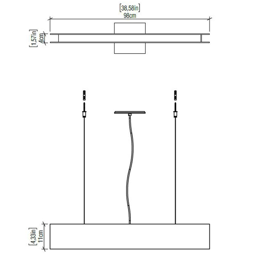 Clean 38 inch Pendant Specifications