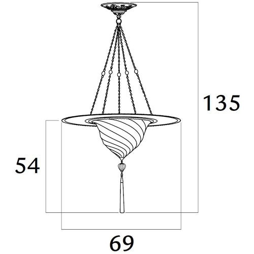 Samarkanda Silk Suspension with Metal Ring by Fortuny