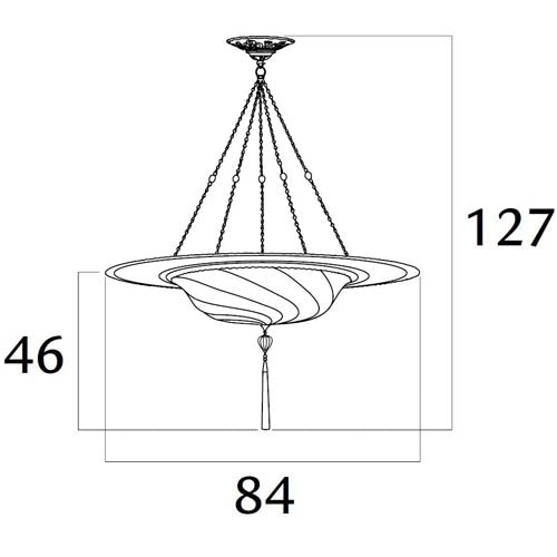 Scudo Saraceno Silk Small Suspension with Metal Ring