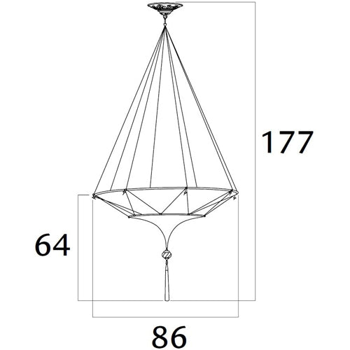 Scheherazade 2 Tier Silk Suspension by Fortuny