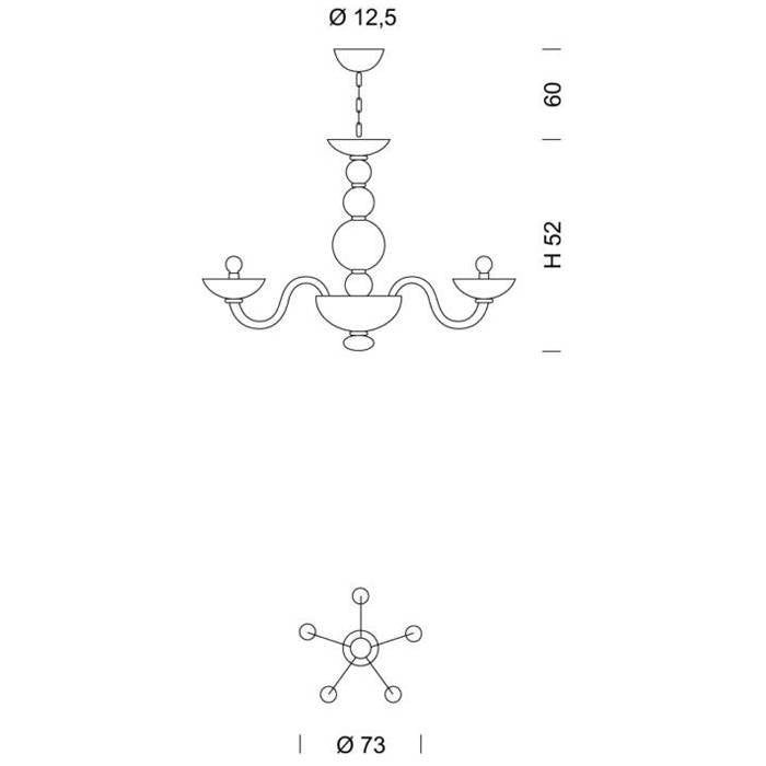 Candiano 5-Light Chandelier by Sylcom