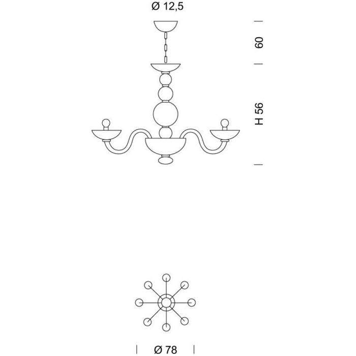 Candiano 8-Light Chandelier by Sylcom	