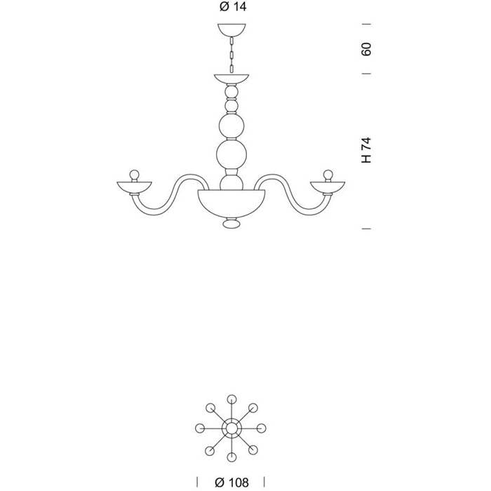 Candiano 8-Light XL Chandelier by Sylcom