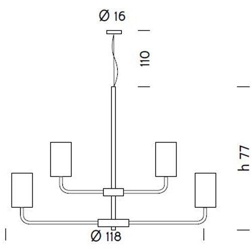 Can Can Two-Tier 6+12 Chandelier	