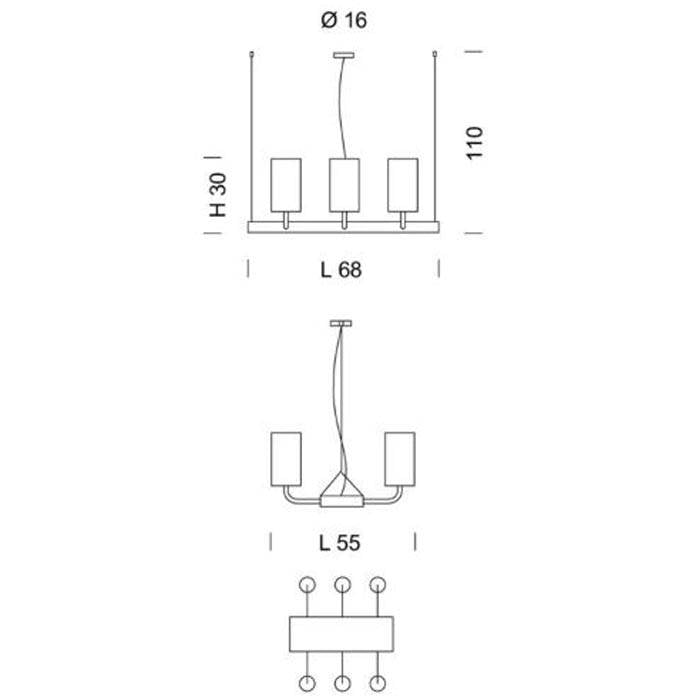 Can Can 6-Light Double Linear Chandelier