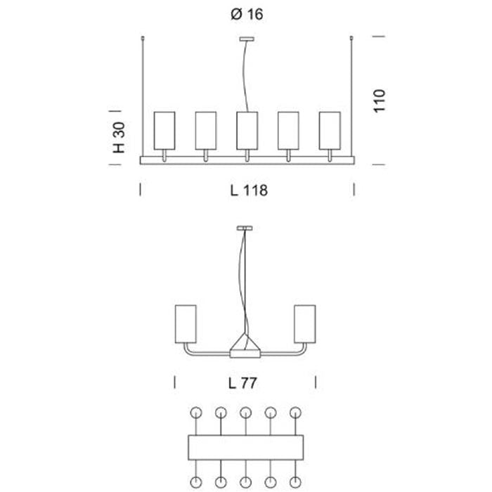 Can Can 10-Light Double Linear Chandelier