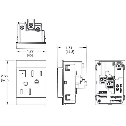 Adorne 15A Energy-Saving On/Off Outlet by Legrand Adorne