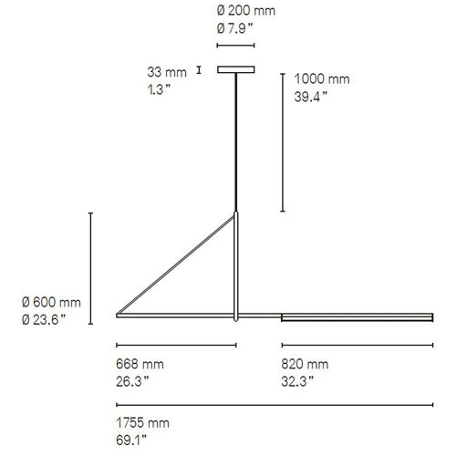 Cercle Et Trait Extra Large Suspension by CVL