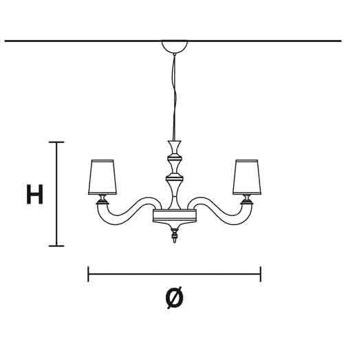 Darshan 6 Chandelier by Masiero