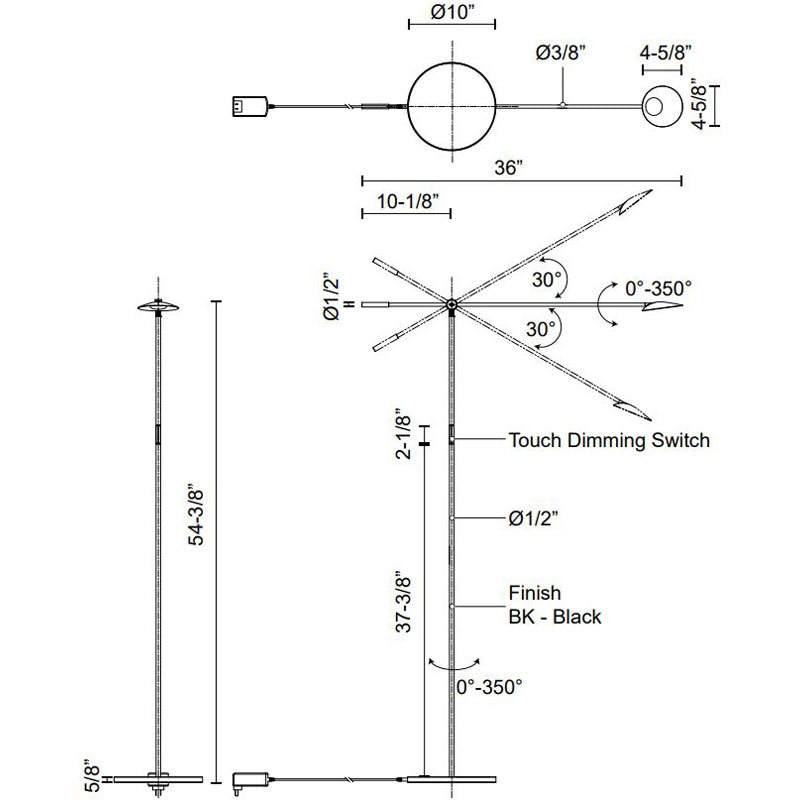 Rotaire LED Floor Lamp by Kuzco