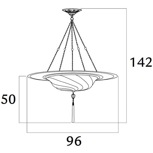 Scudo Saraceno with Metal Ring Suspension by Fortuny