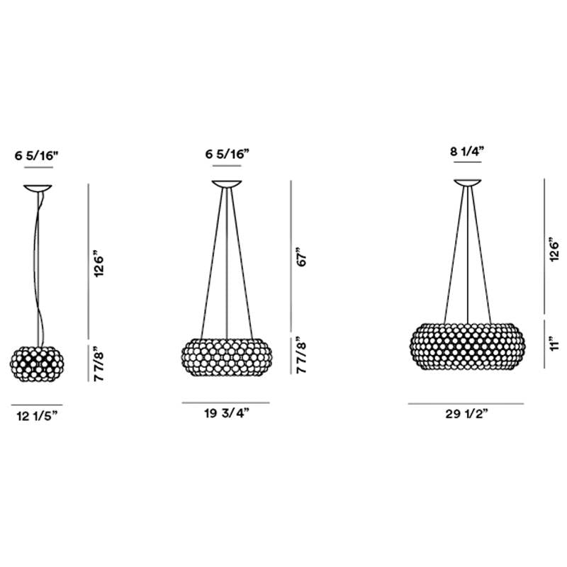 Specification Banner Caboche Halogen Chandelier by Foscarini