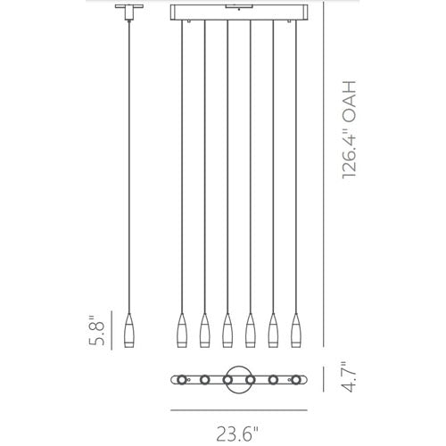 Tear 6 Light Pendant by Page One