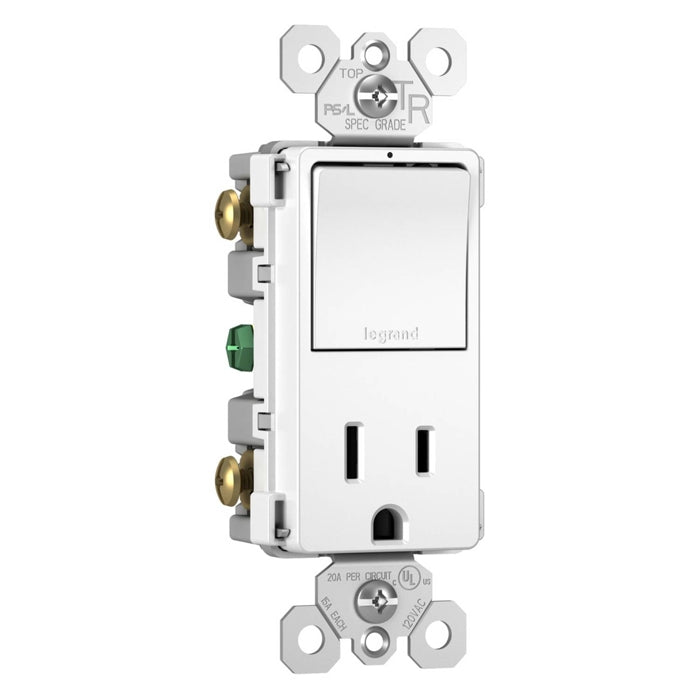 Radiant Single-Pole 3-Way Switch with 15A Tamper Resistant Outlet by Legrand Radiant