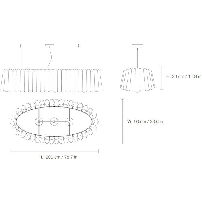 Renata Oval Large Suspension by Weplight