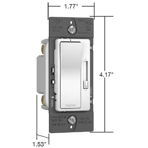 Radiant Tru-Universal Single Pole/3-Way Dimmer by Legrand Radiant