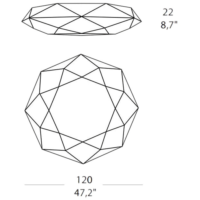 Diamond Large Ceiling/Wall Light by Morsoni