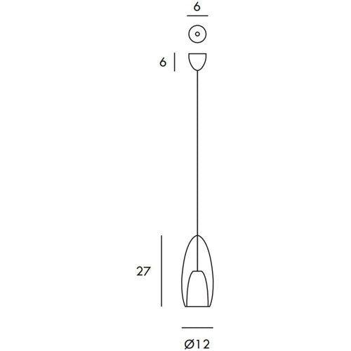 Flute 1393.1L Pendant by Cangini & Tucci