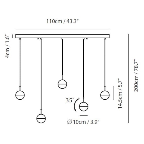 Dora 5 LED Linear Suspension Light