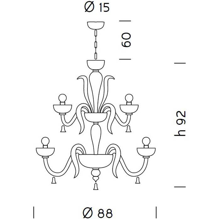 Foscari Two-Tier 4+8 Chandelier by Sylcom