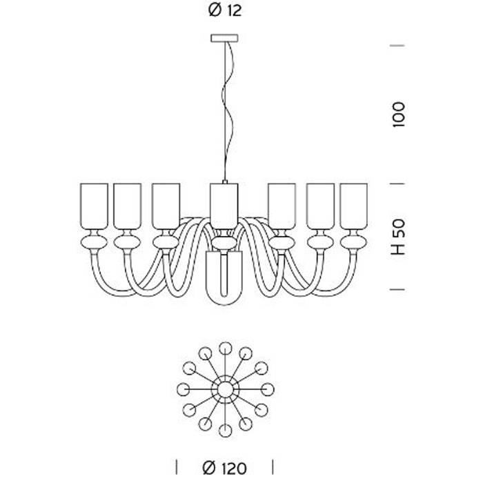 Candel 12-Light Chandelier by Sylcom