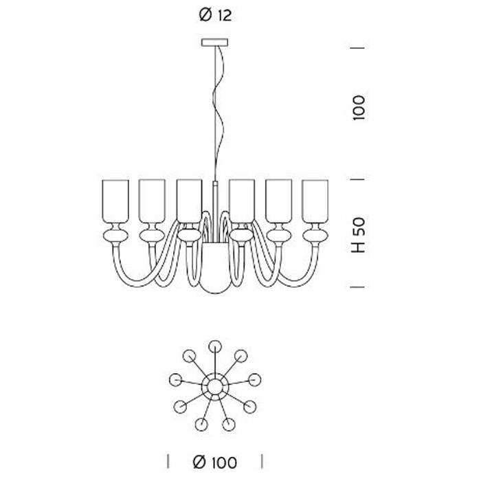 Candel 9-Light Chandelier by Sylcom