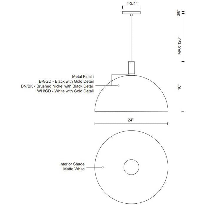 Archibald Medium Pendant by Kuzco Lighting