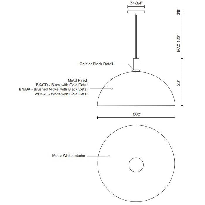 Archibald Large Pendant by Kuzco Lighting