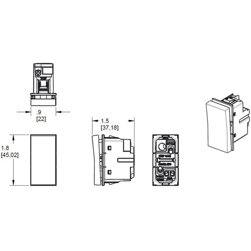 Adorne Paddle Switch - Half-Size by Legrand Adorne