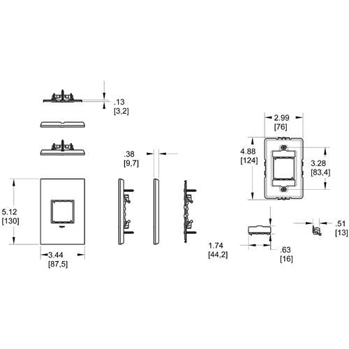 Adorne One-Gang-Plus Screwless Wall Plate by Legrand Adorne