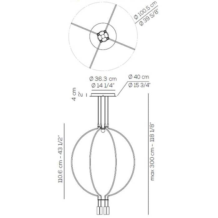 Liaison USLIAIX 4 Large Suspension by Axo Light