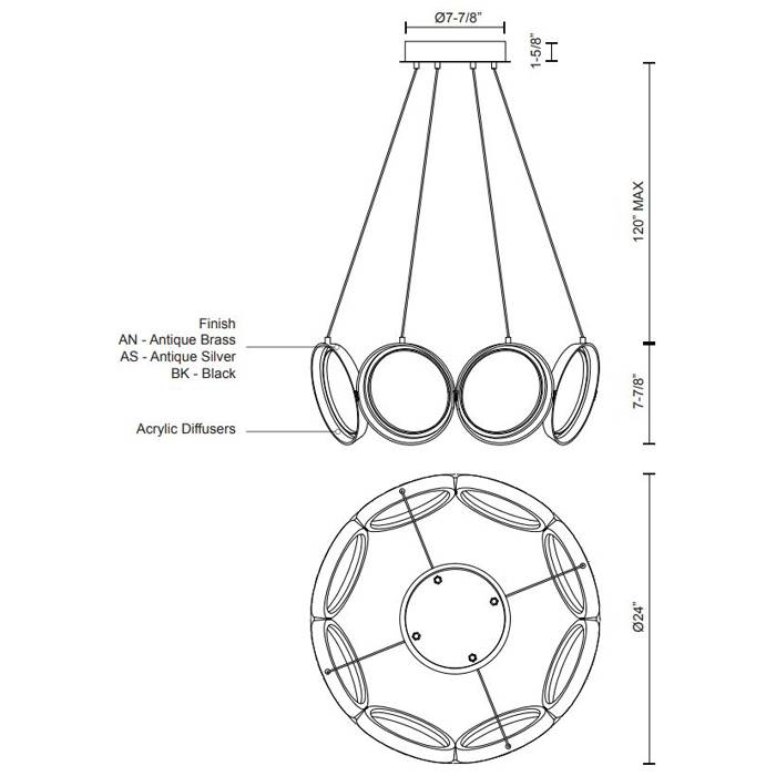 Oros LED Medium Chandelier by Kuzco Lighting