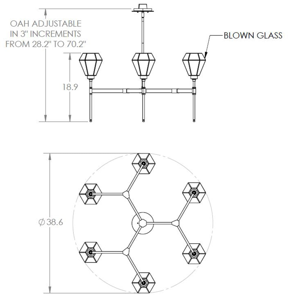 Hedra Belvedere Small Chandelier Specifications