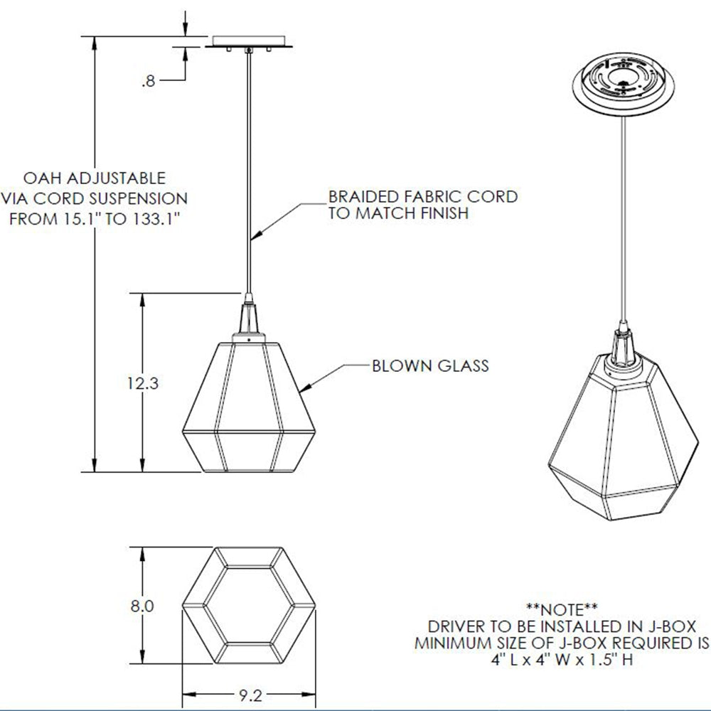 Hedra Pendant Light Specifications