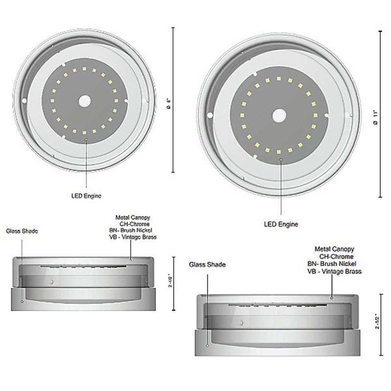 Bedford Flush Mount Specifications