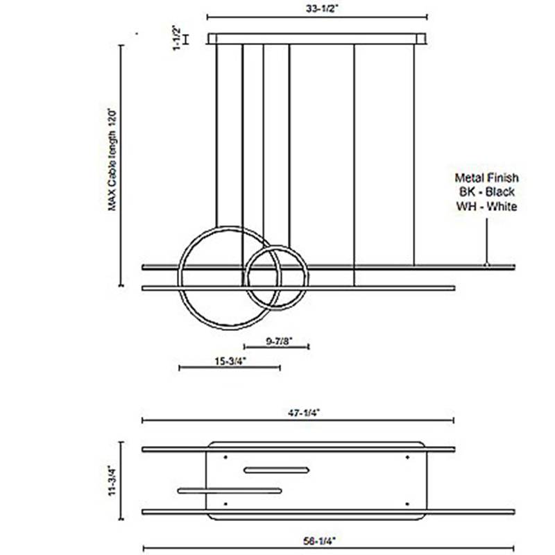 Chute Calypso Pendant Specifications