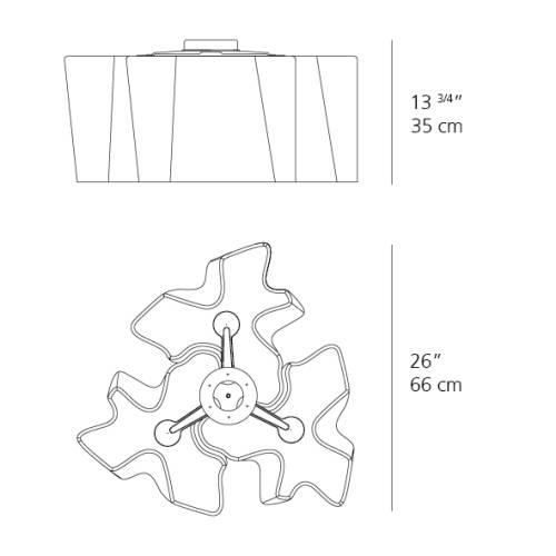 Logico Triple Nested Ceiling Light Large