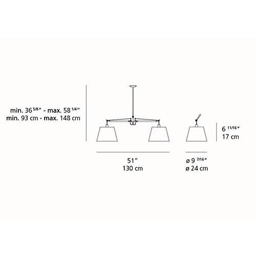 Tolomeo Double Shade Suspension Small