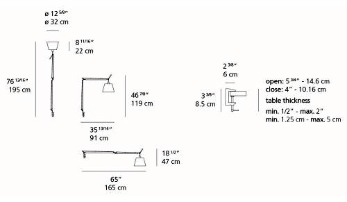 Tolomeo Mega Table Lamp with Clamp Small