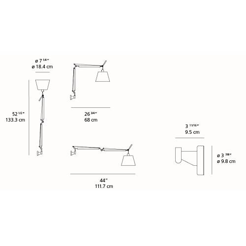 Tolomeo With Shade Wall Lamp S Bracket