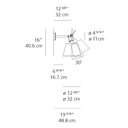 Tolomeo Shade Wall Lamp Large