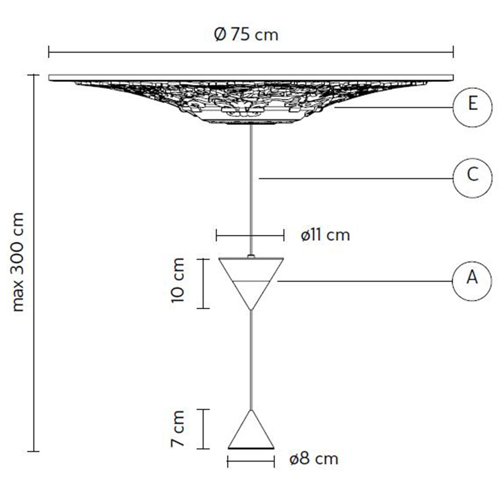 Moonbloom 1 Light Large Pendant Light Specifications