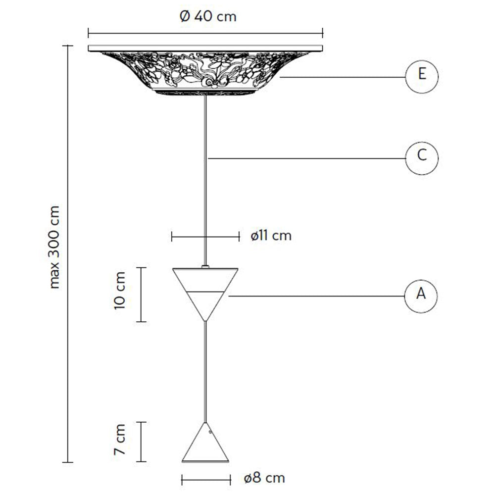 Moonbloom 2 Light Small Pendant Light Specifications