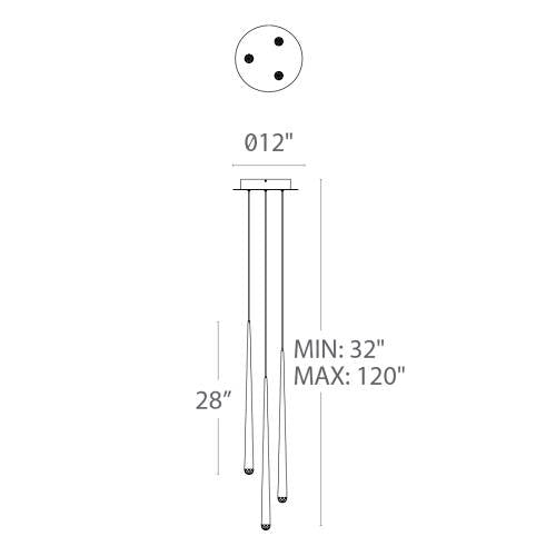 Cascade Round Multi-Light Pendant S