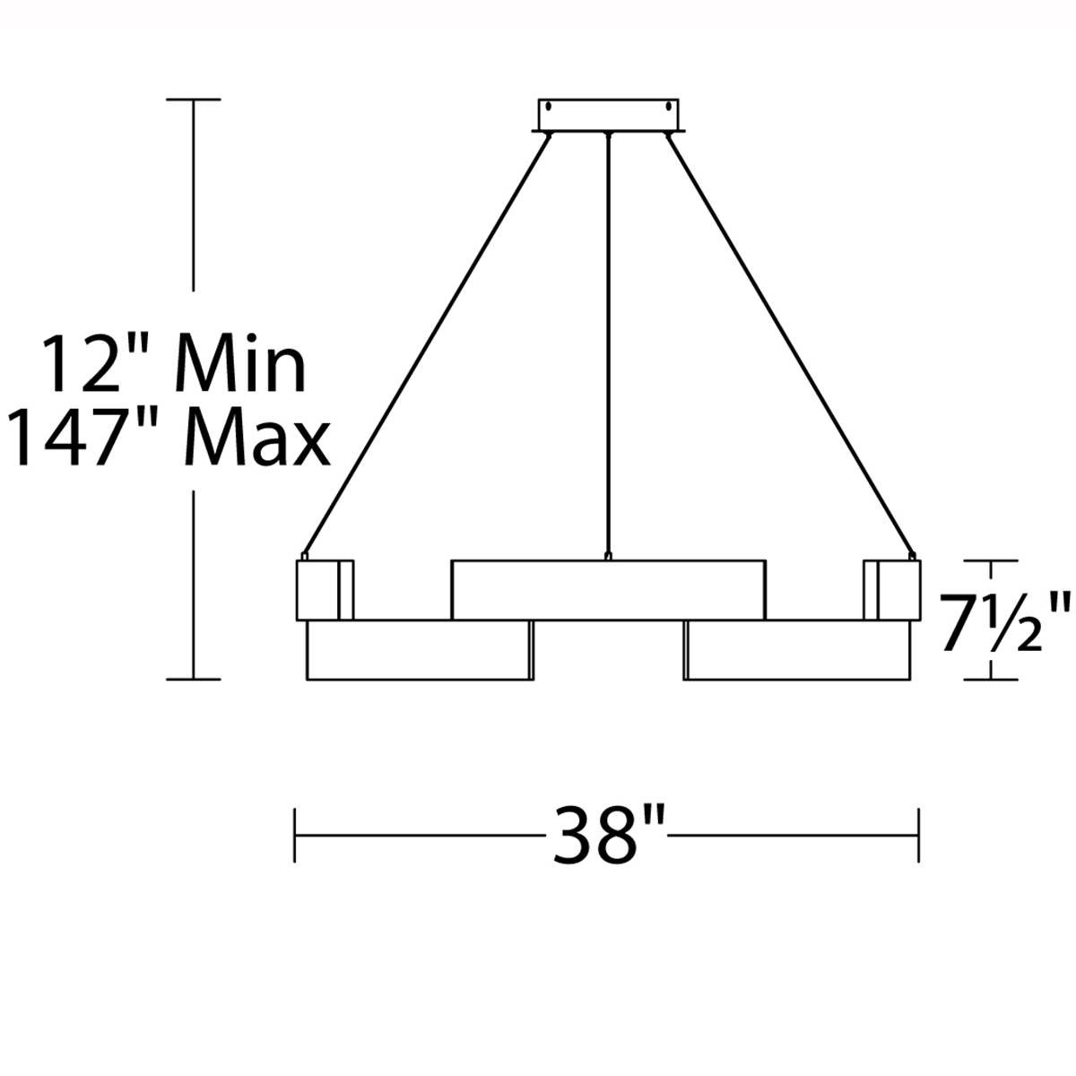 Trap dweLED Pendant - 38 inch Specifications